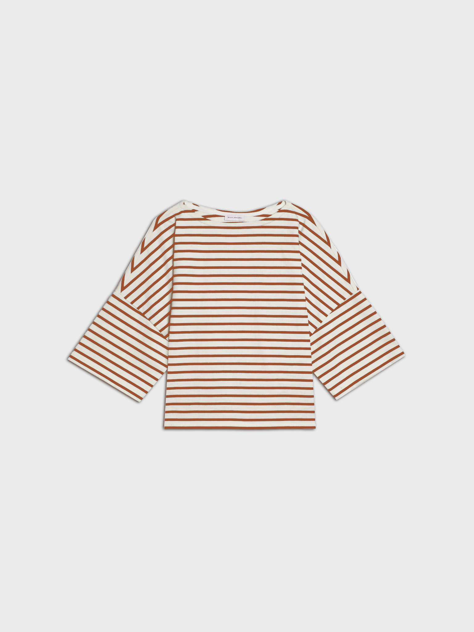 Longsleeve Koai Striped Off White Orange 01