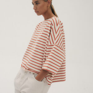 Longsleeve Koai Striped Off White Orange 08