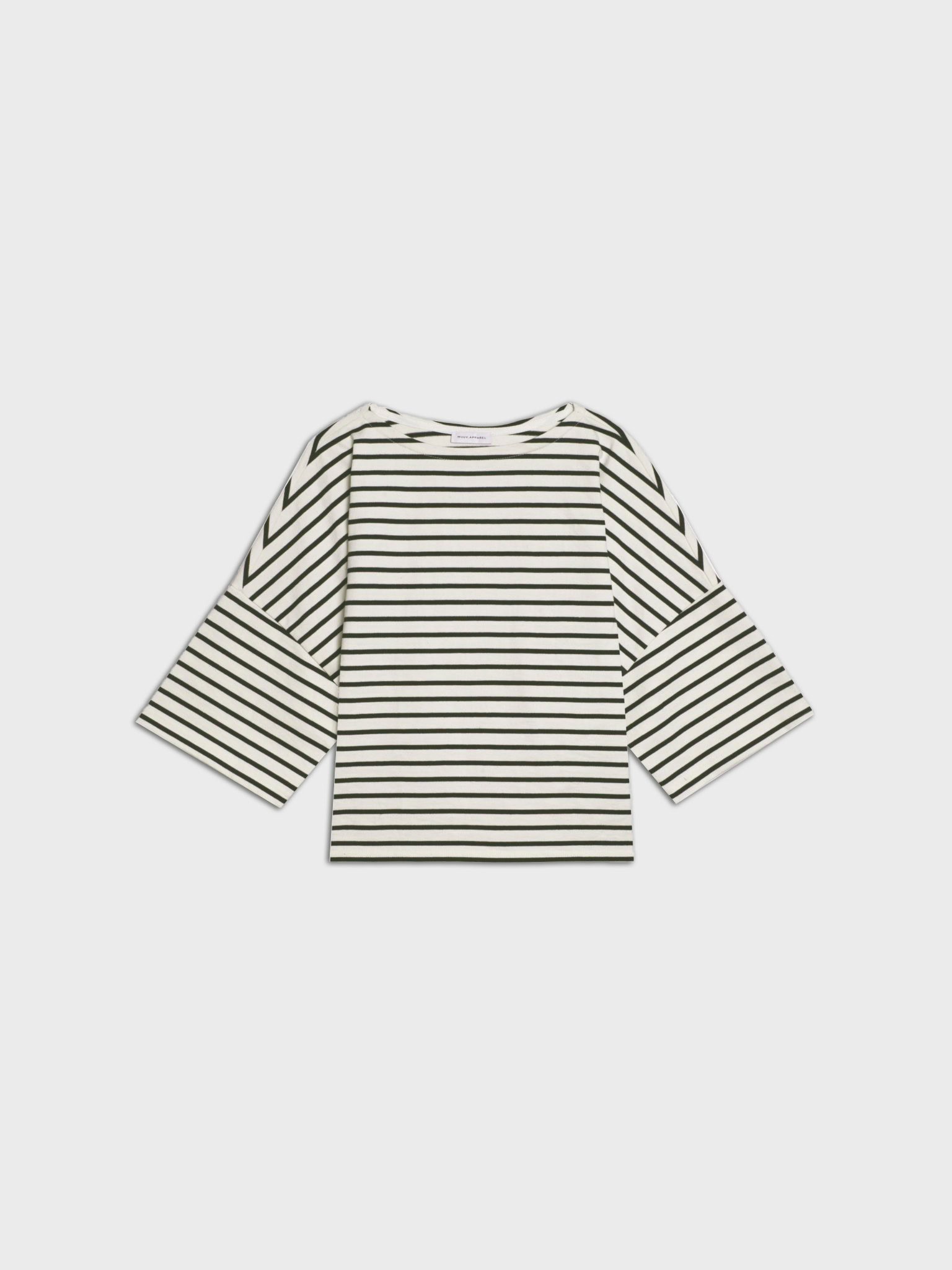 Longsleeve Koai Striped Off White Seaweed Green 01