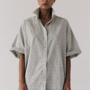 Koszula Oversize Mie Chequered Off White Black 13