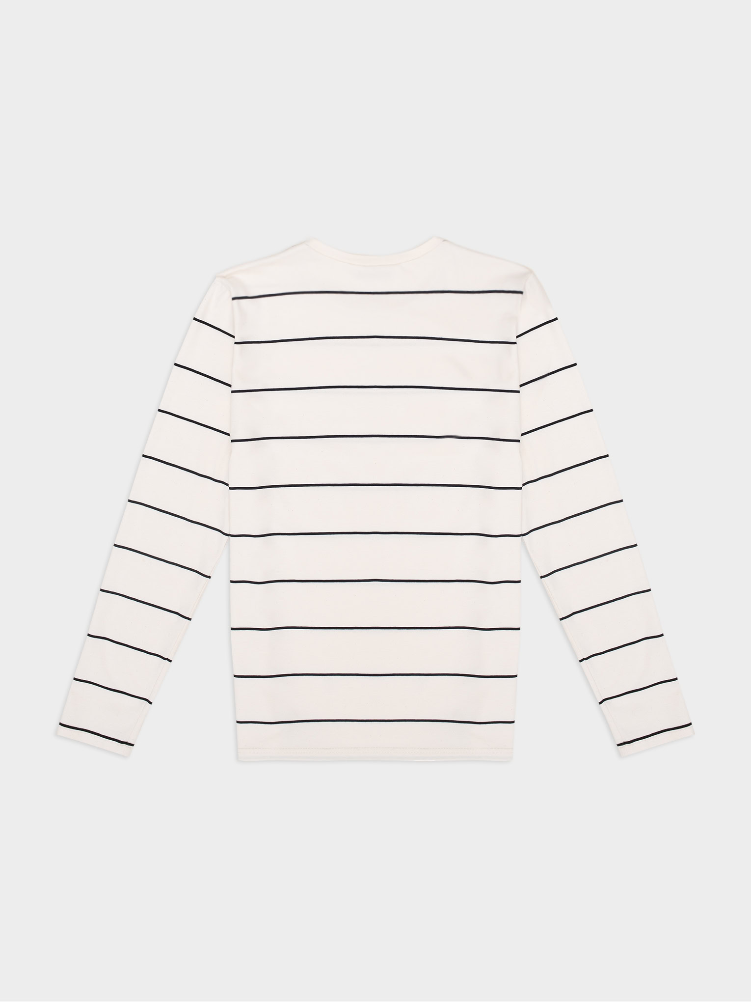 Longsleeve Basic Striped Off White Black 03