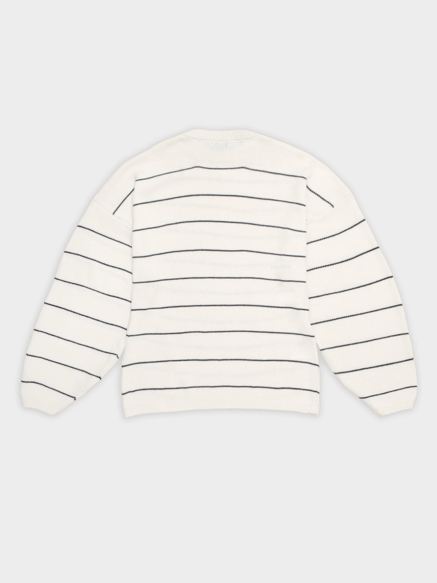 Sweter Conscious Striped Off White Black 03