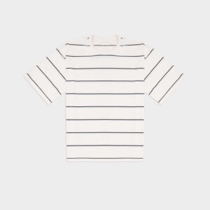 T Shirt Oversize Ready To Wear Striped Off White Black 01