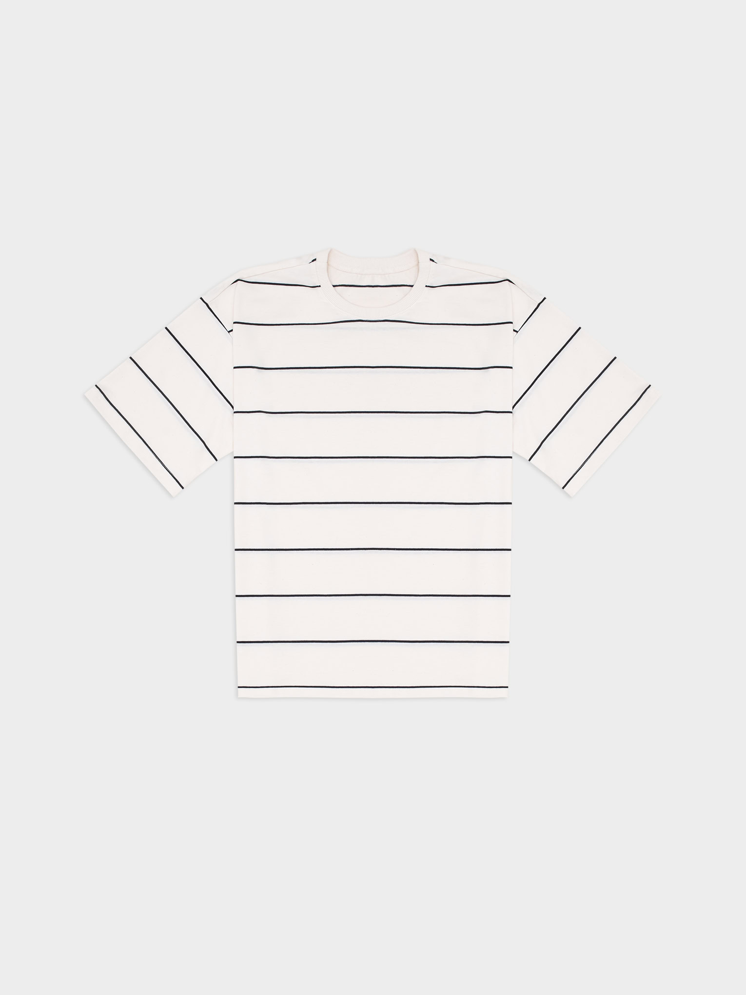 T Shirt Oversize Ready To Wear Striped Off White Black 01